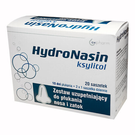 HydroNasin Xylitol, Ergänzungsset für Nasen- und Nebenhöhlenspülung, 20 Portionsbeutel