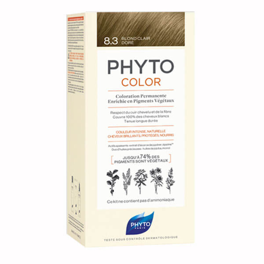 Phyto Color, Haarfärbemittel, 8/3 goldenes Hellblond, 50 ml