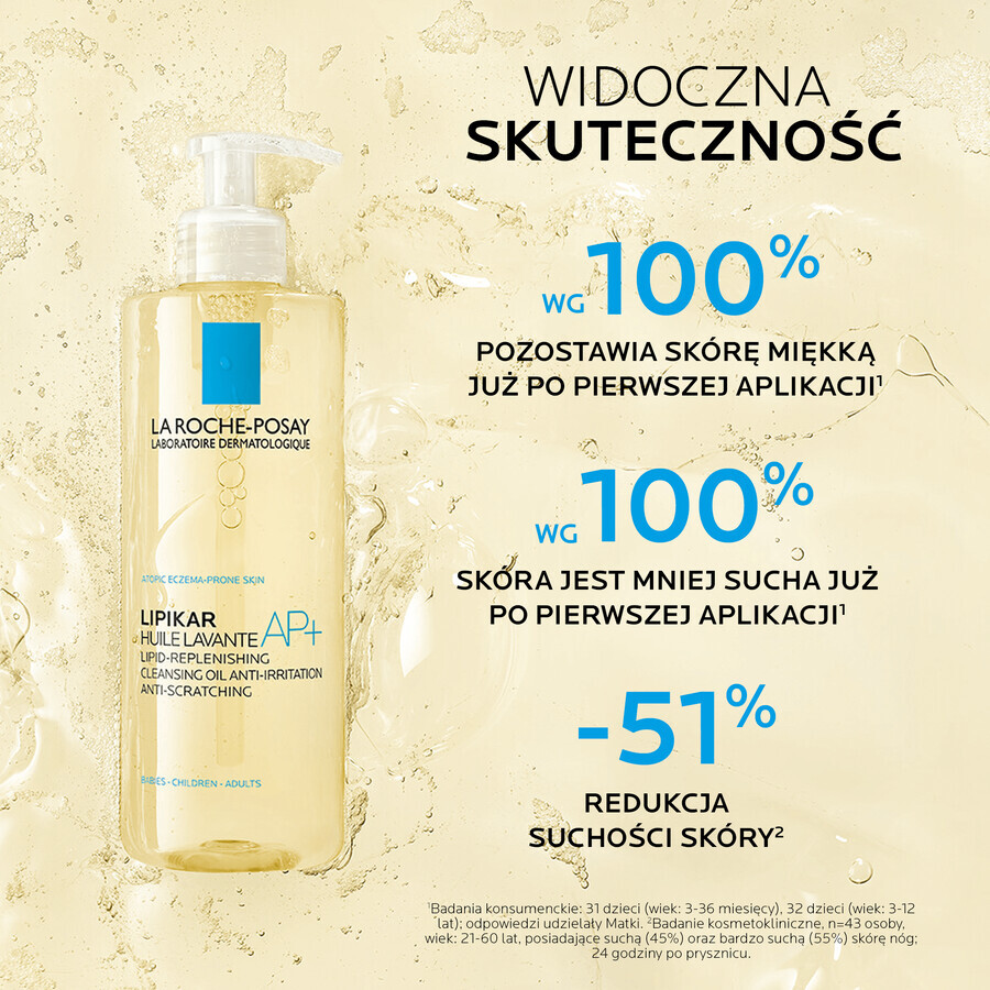 La Roche-Posay Lipikar AP+, reinigingsolie, lipiden aanvullen tegen huidirritatie, 400 ml