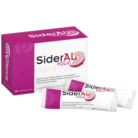 SiderAL Folic 30 mg, Pulver zum direkten Auflösen im Mund, 20 Portionsbeutel