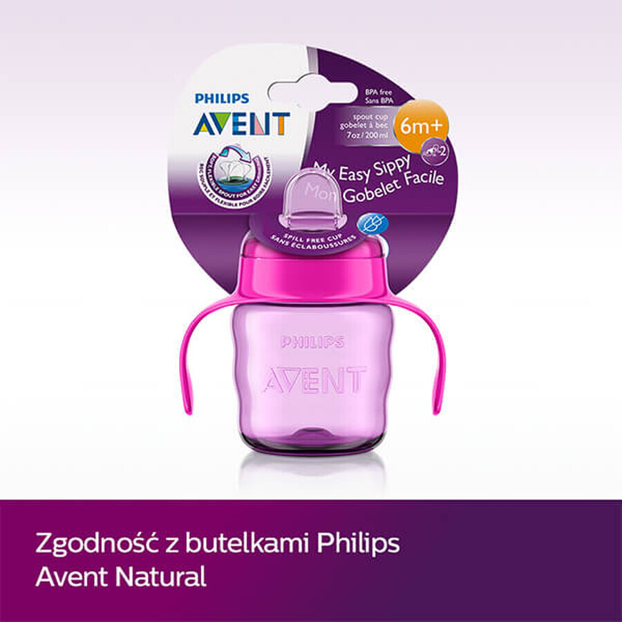 Avent, Tropfbecher mit Griffen und Silikonmundstück, rosa, SCF551/03, ab 6 Monaten, 200 ml