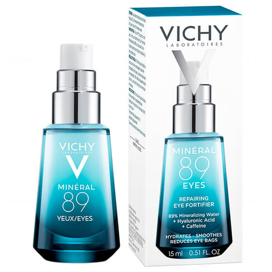 Vichy Mineral 89 Eyes, stärkende Creme zur Stärkung der Haut unter den Augen, 15 ml