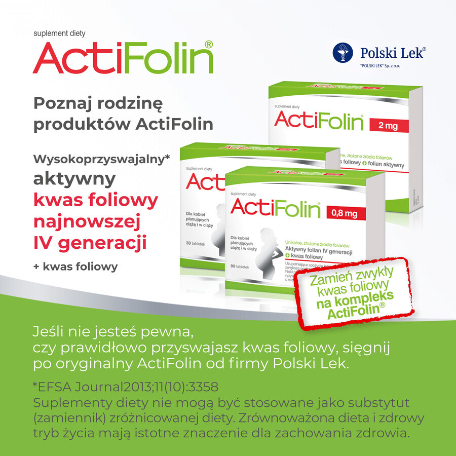 ActiFolin 2 mg, Folsäure 2000 µg, 30 Tabletten