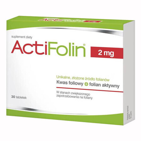 ActiFolin 2 mg, Folsäure 2000 µg, 30 Tabletten