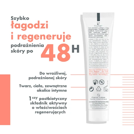 Avene Cicalfate+, regenerating protective cream for the whole family, sensitive and irritated skin, 40 ml
