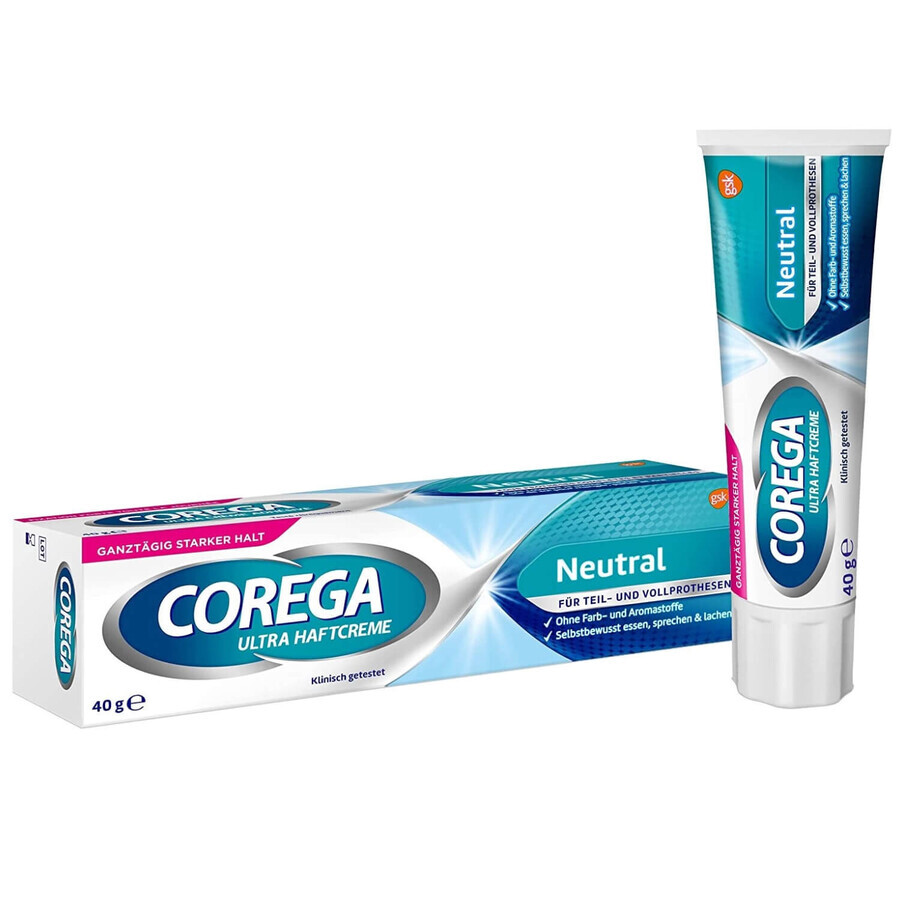 Corega Super Strong, Fixiercreme für Zahnersatz, neutral, 40 g