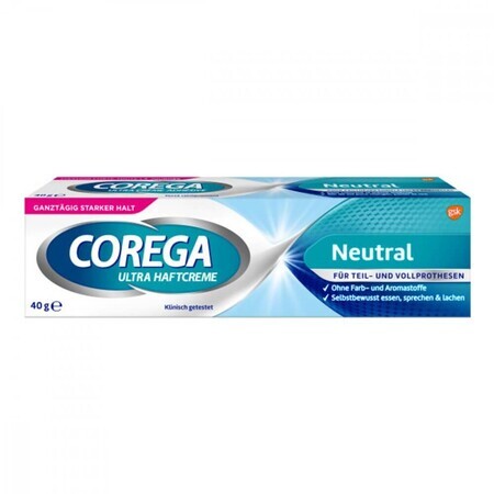 Corega Super Strong, Fixiercreme für Zahnersatz, neutral, 40 g