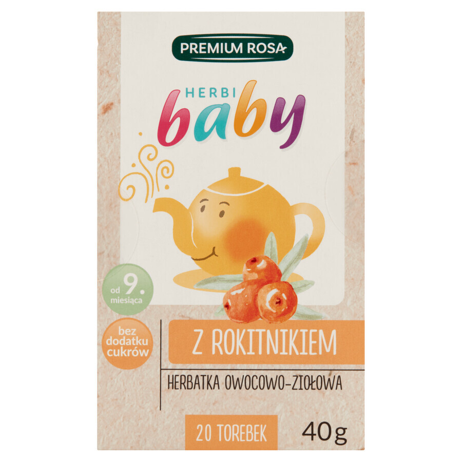 Premium Rosa Herbi Baby sea buckthorn, tea for babies and children from 9 months, 20 sachets