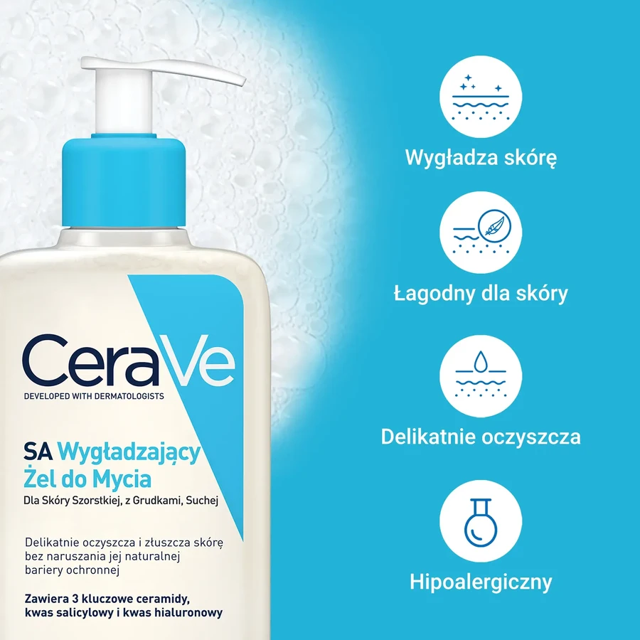 CeraVe, SA glättendes Reinigungsgel, trockene und raue Haut, 236 ml