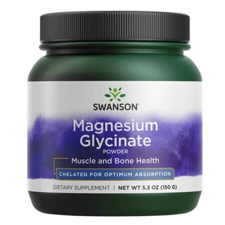 Swanson Magnesium Glycinaat Poeder, magnesiumchelaat, 150 g