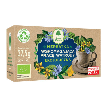 Darya Natury Ceai pentru susținerea ficatului, organic, 1,5 g x 25 pliculețe