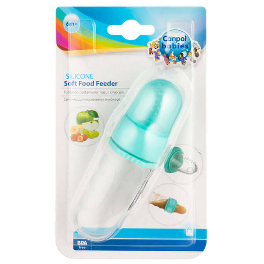 Canpol Babies silicone tube for mousse and fruit, turquoise, 56/110, 1 pc