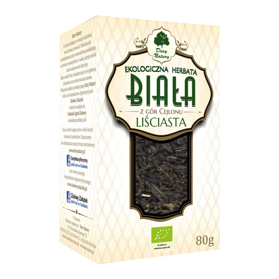 Dary Natury Ceai alb cu frunze, organic, 80 g