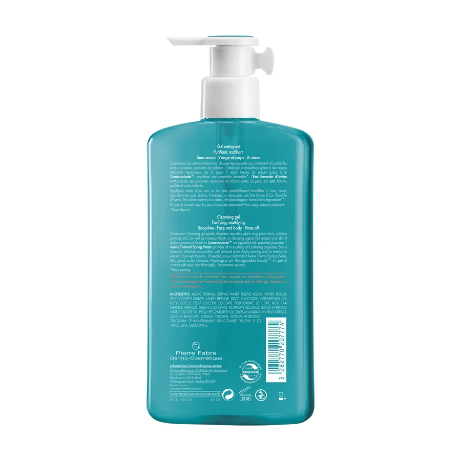 Avene Cleanance face and body cleansing gel for oily and blemish-prone skin, 400 ml