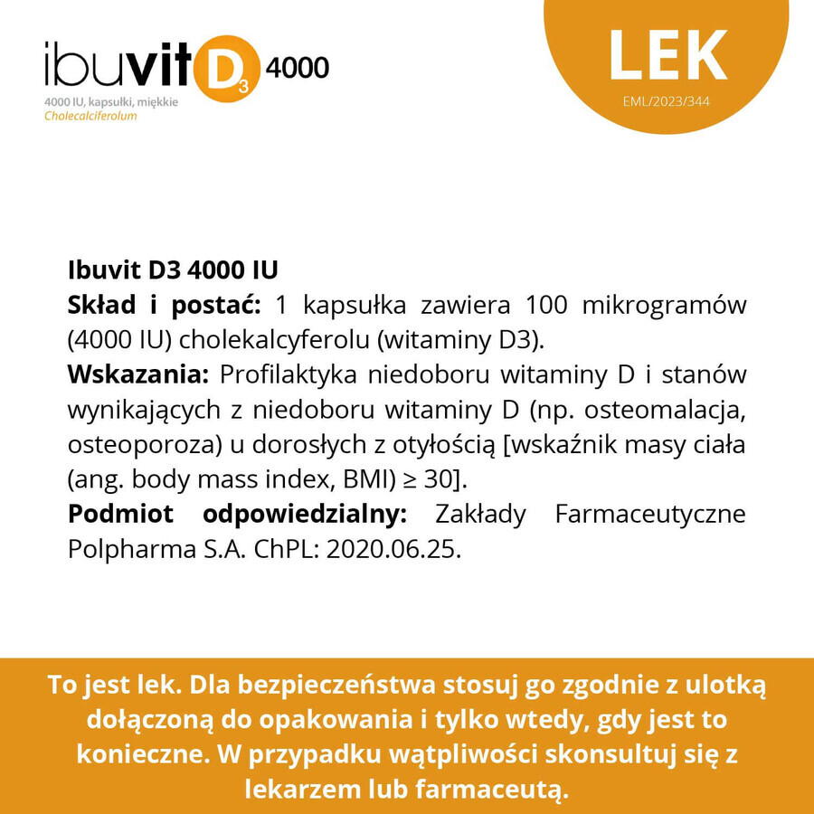 Ibuvit D3 4000 IE, 30 capsules