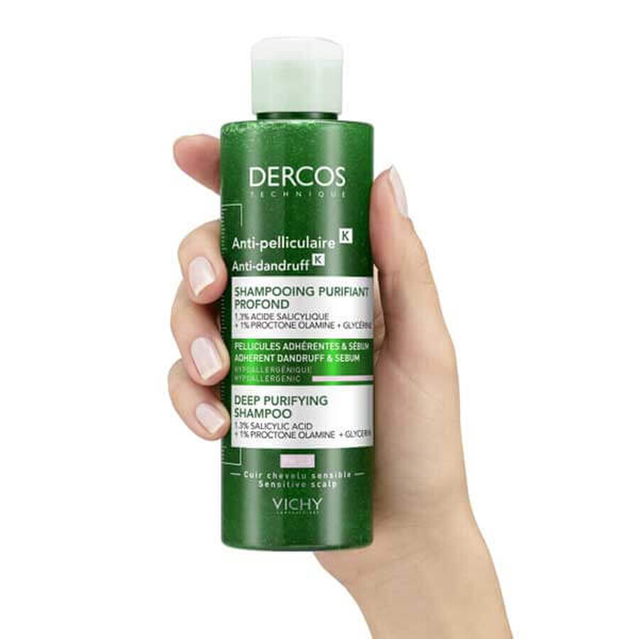 Vichy Dercos Anti Dandruff K, Anti-Schuppen-Shampoo, Tiefenreinigung, 250 ml