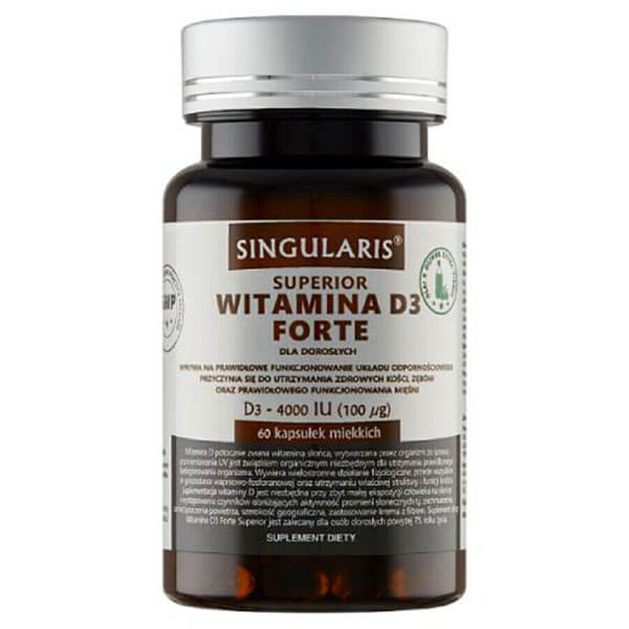 Singularis Superior Vitamine D3 Forte 4000 IE, 60 capsules