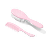 BabyOno, baby hair brush and comb, soft bristles, pink, 569/03, from birth