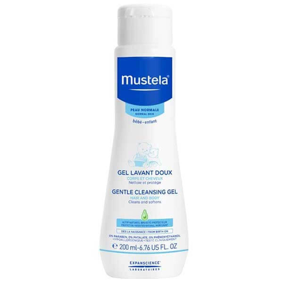 Mustela Bebe Enfant My Baby Bag set, wasgel, 200 ml + gezichtscrème, 40 ml + luiercrème, 50 ml + vochtige doekjes, 25 stuks