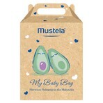 Mustela Bebe Enfant My Baby Bag set, wasgel, 200 ml + gezichtscrème, 40 ml + luiercrème, 50 ml + vochtige doekjes, 25 stuks