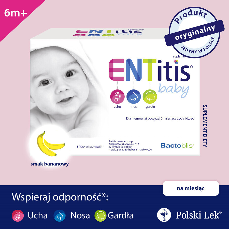 ENTitis Baby für Säuglinge ab 6 Monaten und Kinder, Bananengeschmack, 30 Portionsbeutel