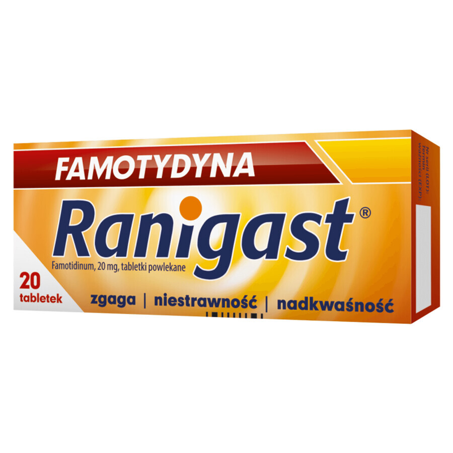 Famotidina Ranigast 20 mg, 20 compresse rivestite con film