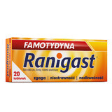 Famotidine Ranigast 20 mg, 20 film-coated tablets