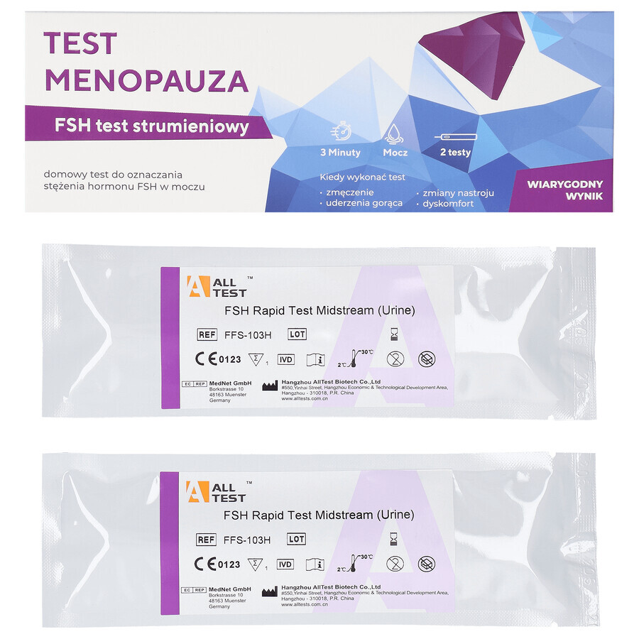 Diather Test Menopausia, prueba casera para detectar FSH en orina, 2 piezas