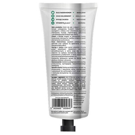 Botanic Help, crema mani idratante e rivitalizzante all'olio di canapa, 100 ml