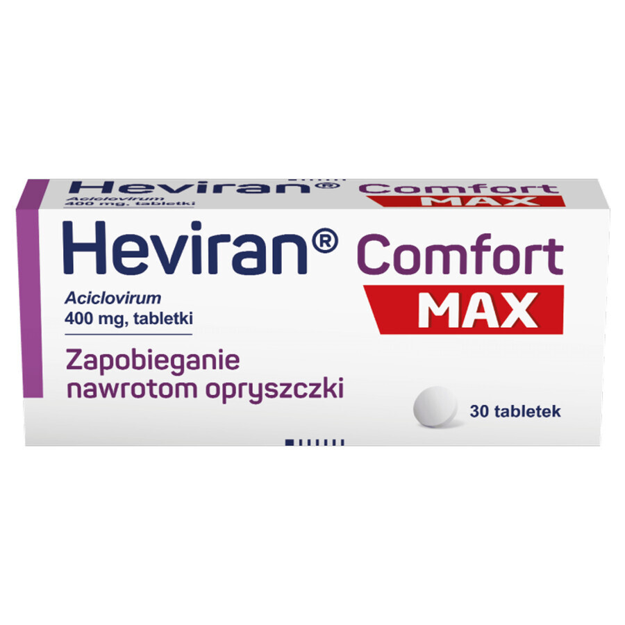 Heviran Comfort Max 400 mg, 30 tablets