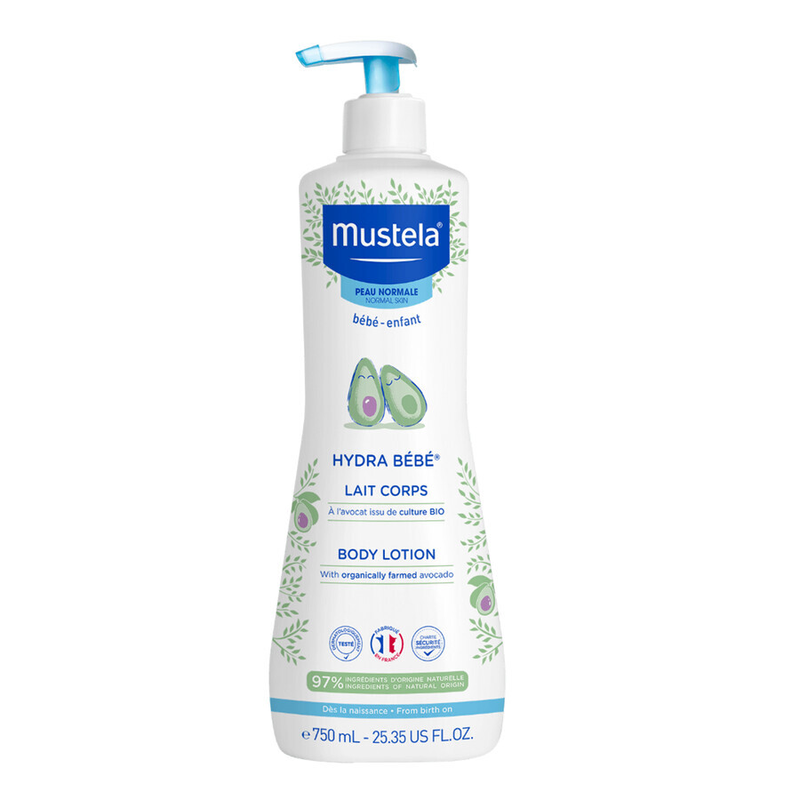 Mustela Bebe Enfant Hydra Bebe, leche corporal, desde el nacimiento, 750 ml