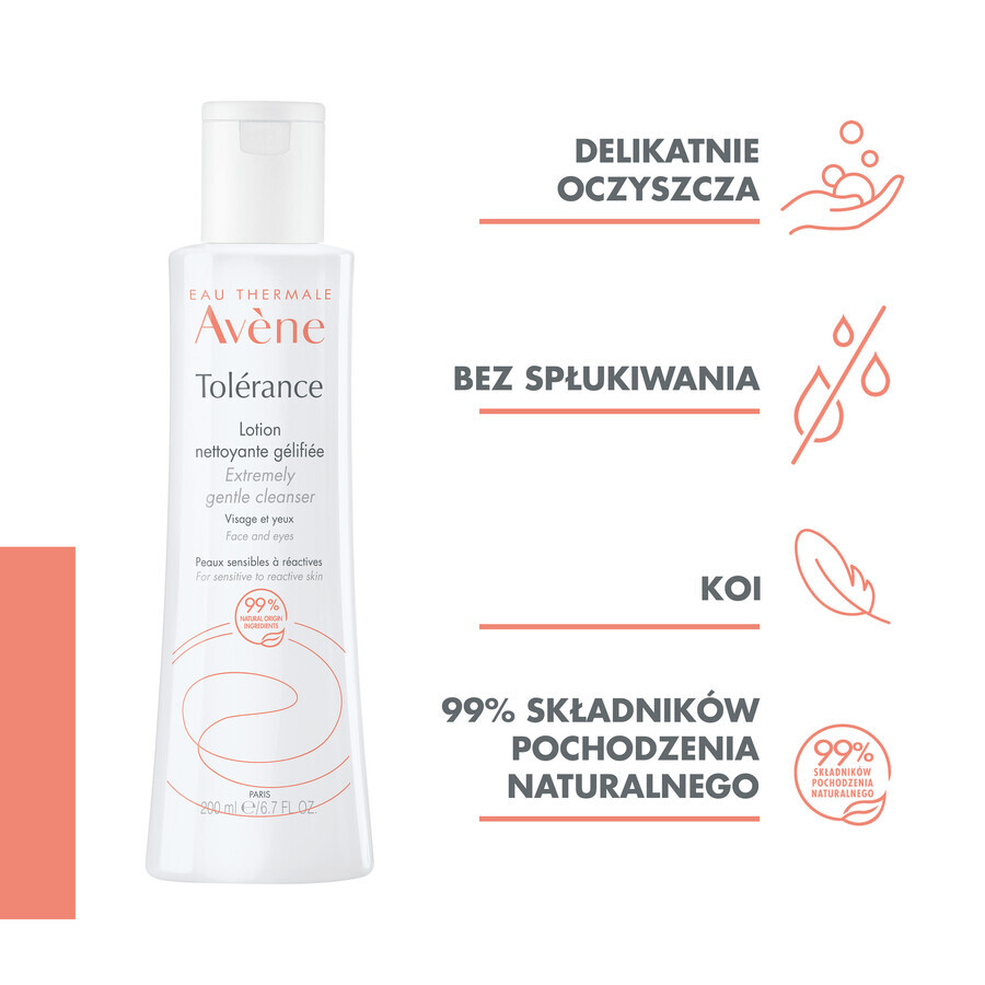 Avene Tolerance, reinigingsgel voor gezicht en ogen, gevoelige en reactieve huid, 200 ml