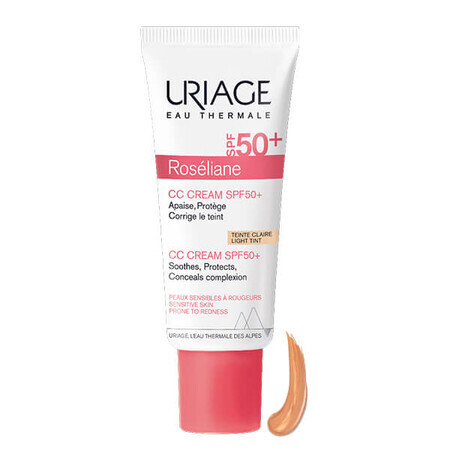 Uriage Roseliane, CC crème pour peaux capillaires, teinte claire, SPF 50+, 40 ml