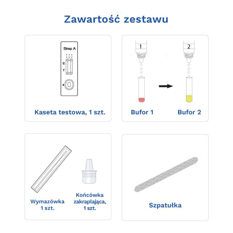 Diather Test Angina Strep A, home test for the detection of Group A Streptococcus antigens from throat swabs, 1 pc