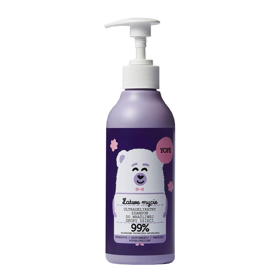 Yope Easy Wash, ultra-mildes Shampoo für empfindliche Kopfhaut, für Kinder ab 3 Jahren, 300 ml