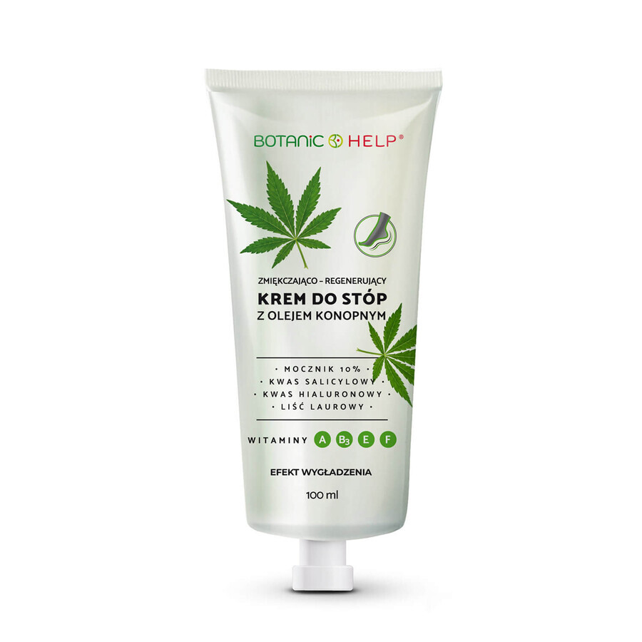 Botanic Help, erweichende und regenerierende Fußcreme mit Hanföl, 100 ml