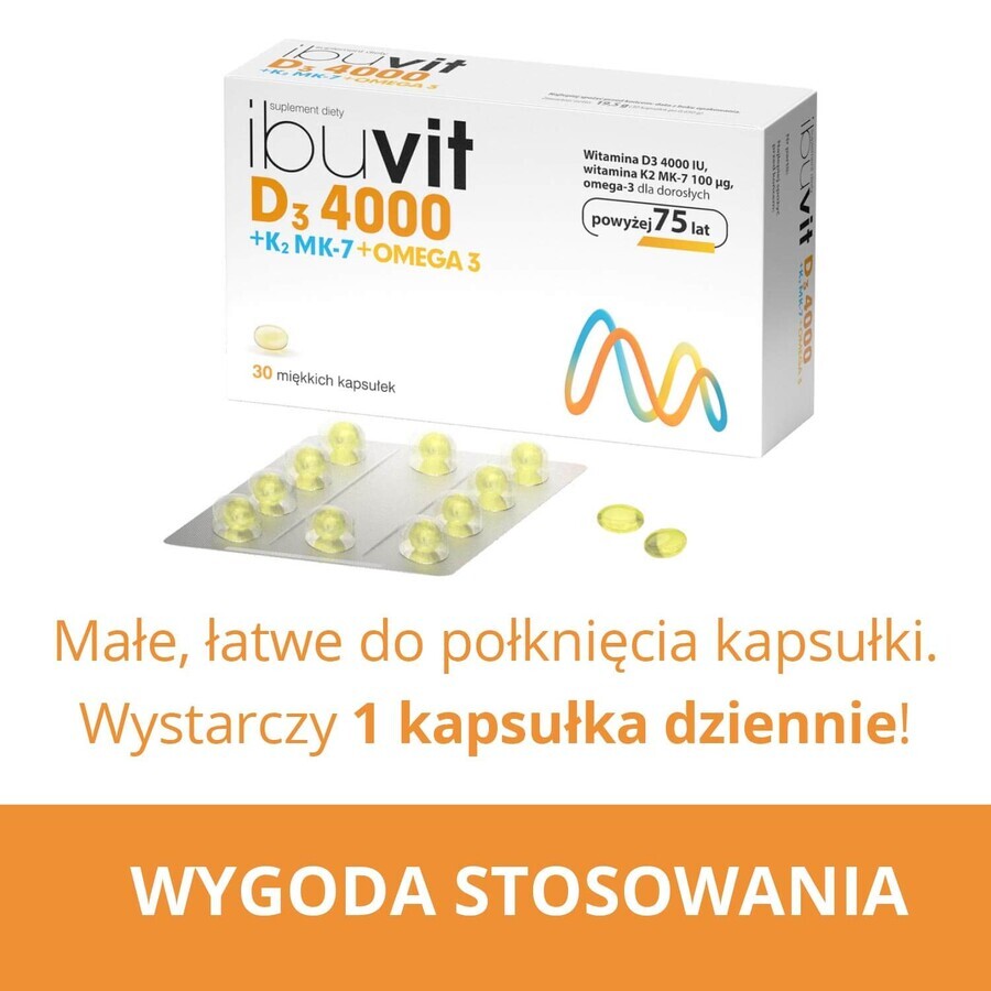 Ibuvit D3 4000 + K2 MK-7 Omega 3, 30 Weichkapseln