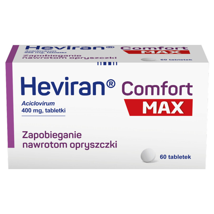 Heviran Comfort Max 400 mg, 60 tablets