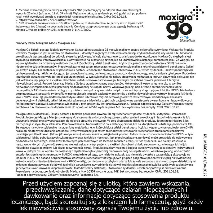 Maxigra Go 25 mg, 4 Filmtabletten