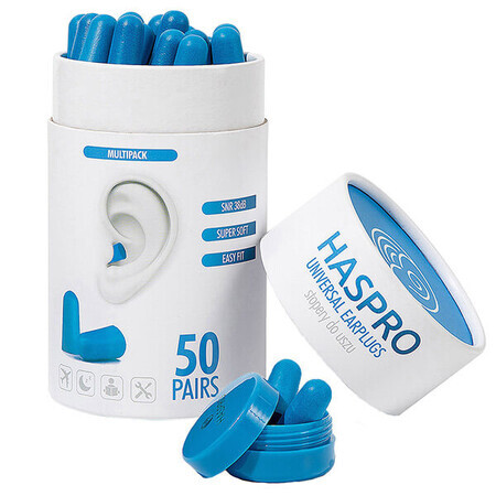 Haspro Tube, Ohrstöpsel, blau, 100 Stück