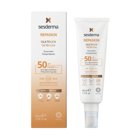 Sesderma Repaskin Silk Touch, protector solar para el rostro, FPS 50, 50 ml