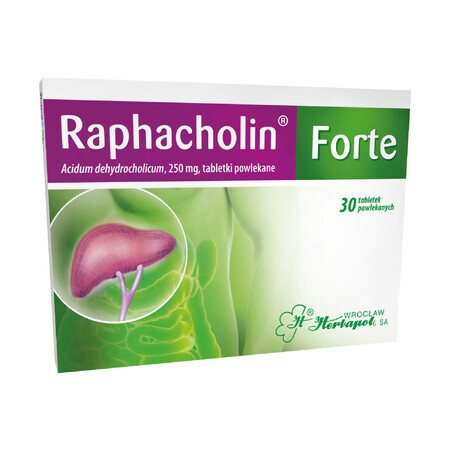 Raphacholin Forte 250 mg, 30 film-coated tablets