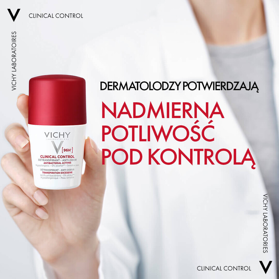 Vichy Clinical Control, Roll-on Antitranspirant für Frauen, 96 Stunden Schutz, 50 ml