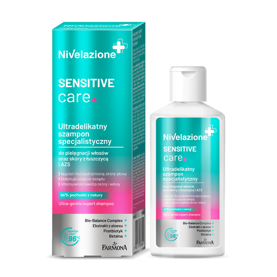 Nivelazione, Sensitive Care, ultra milde specialistische shampoo, voor haar- en huidverzorging bij psoriasis en AD, 100 ml