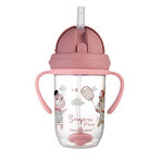 Canpol Babies, Tropfbecher mit Schlauch und Gewicht, Bonjur Paris, rosa, 56/607, ab 6 Monaten, 270 ml