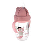 Canpol Babies, Tropfbecher mit Schlauch und Gewicht, Bonjur Paris, rosa, 56/607, ab 6 Monaten, 270 ml