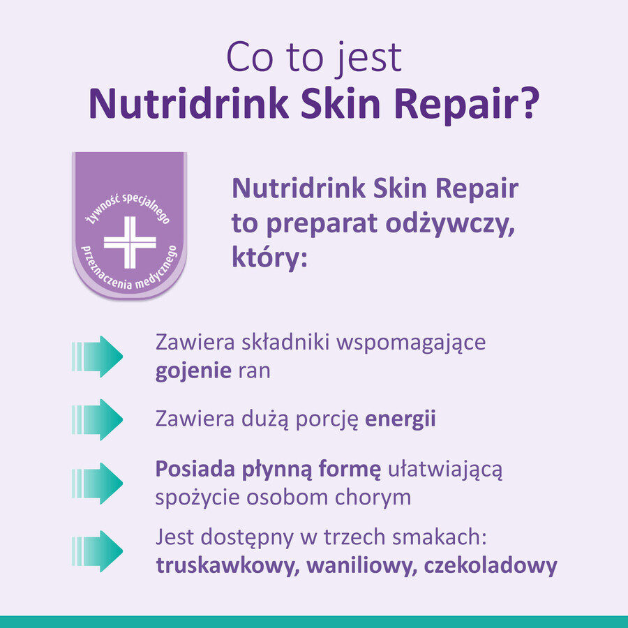 Nutridrink Skin Repair, Erdbeergeschmack, 4 x 200 ml