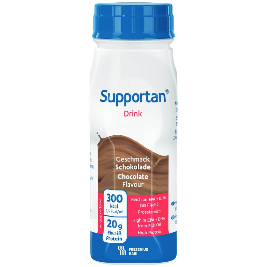 Supportan Drink, voedingspreparaat, chocoladesmaak, 4 x 200 ml