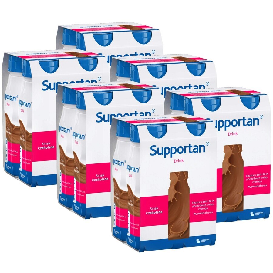 Supportan Drink, voedingspreparaat, chocoladesmaak, 4 x 200 ml