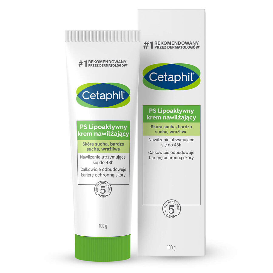 Cetaphil PS, lipoaktive Feuchtigkeitscreme, trockene, sehr trockene, empfindliche Haut, 100 g